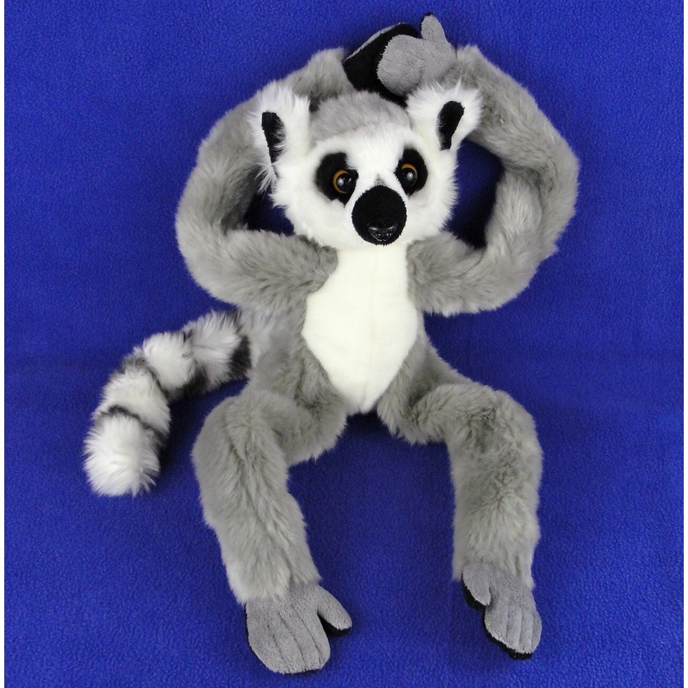 Adventure Planet Hanging Ring Tailed Lemur Plush Realistic 16" Long Arms Stuffed
